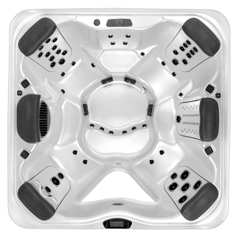 Top view of A7, a eight-seater hot tub with five jetpaks