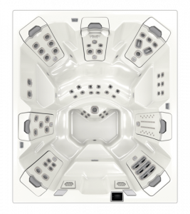 Top view of the Bullfrog spas M9 hot tub