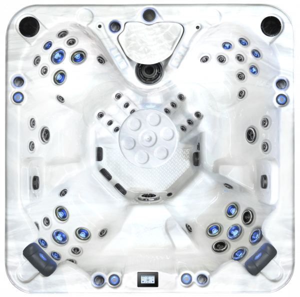 Top view of Beachcraft Series Myrtle Beach, a six-seater hot tub with sixty-two jets and twenty-two lights