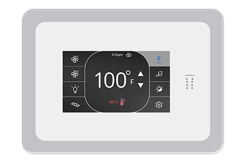 A closer look at the control panel in Bullfrog spas STIL™5 hot tub