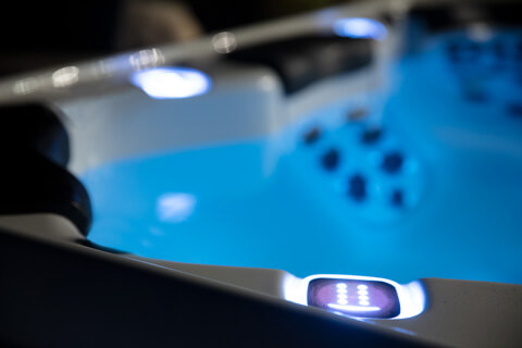 A closer look at the lights in Bullfrog spas A5L hot tub